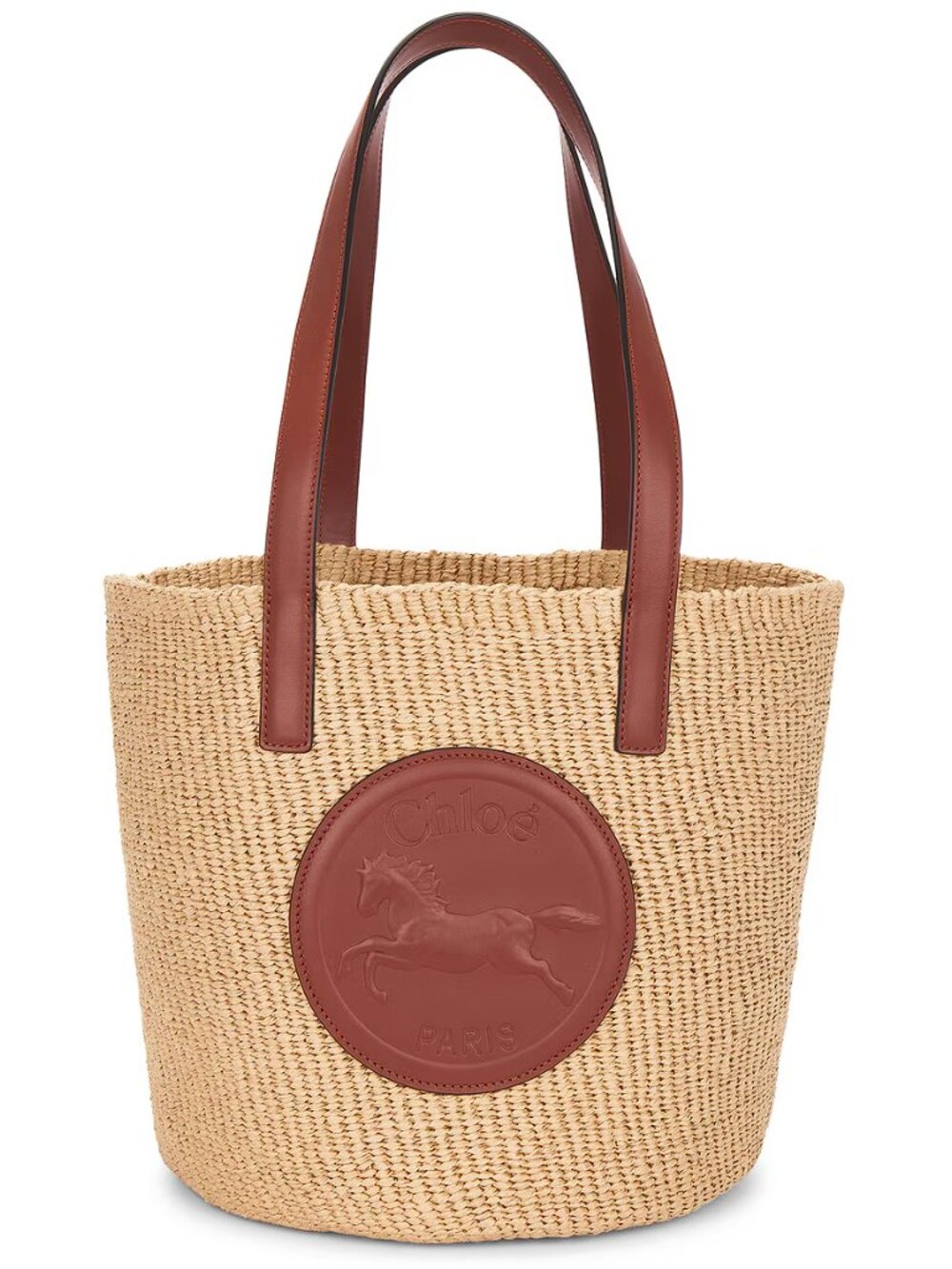 Authentic Chloe Large Horse Medal Basket Sepia w/ Dustbag- New w/o Tags